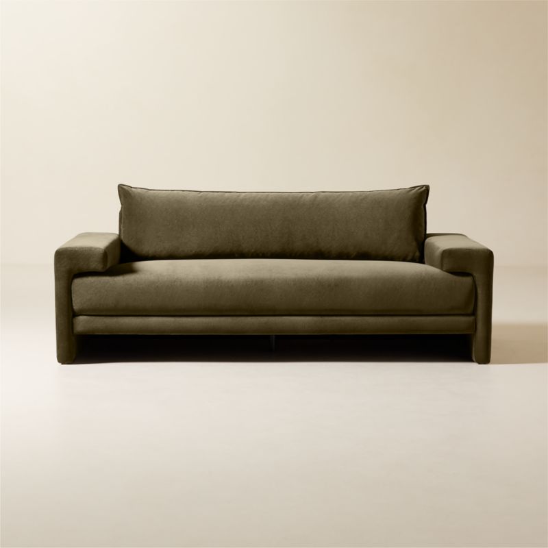 Camden 81" Moss Green Velvet Apartment Sofa - image 0 of 7