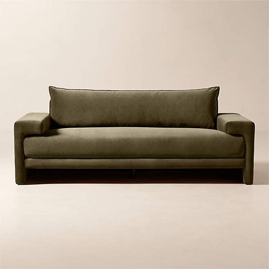 Camden 81" Moss Green Velvet Apartment Sofa