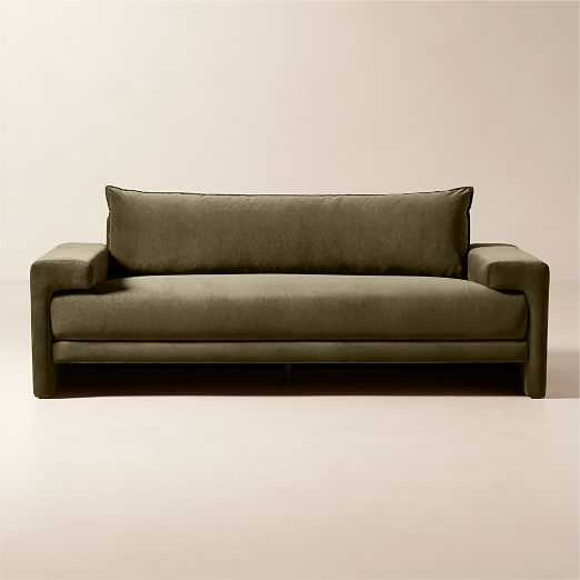 Camden 81" Moss Green Velvet Apartment Sofa