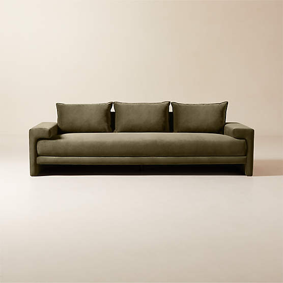 Camden 101" Moss Green Velvet Apartment Sofa