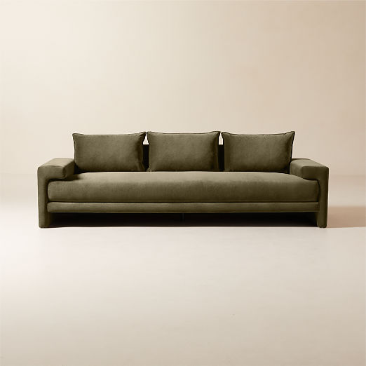 Camden Moss Green Velvet Sofa (81"-101")