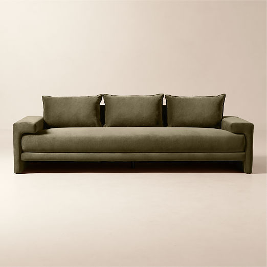 Camden Moss Green Velvet Sofa (81"-101")