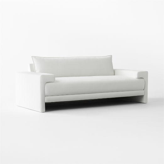 Camden 81" White Performance Fabric Apartment Sofa