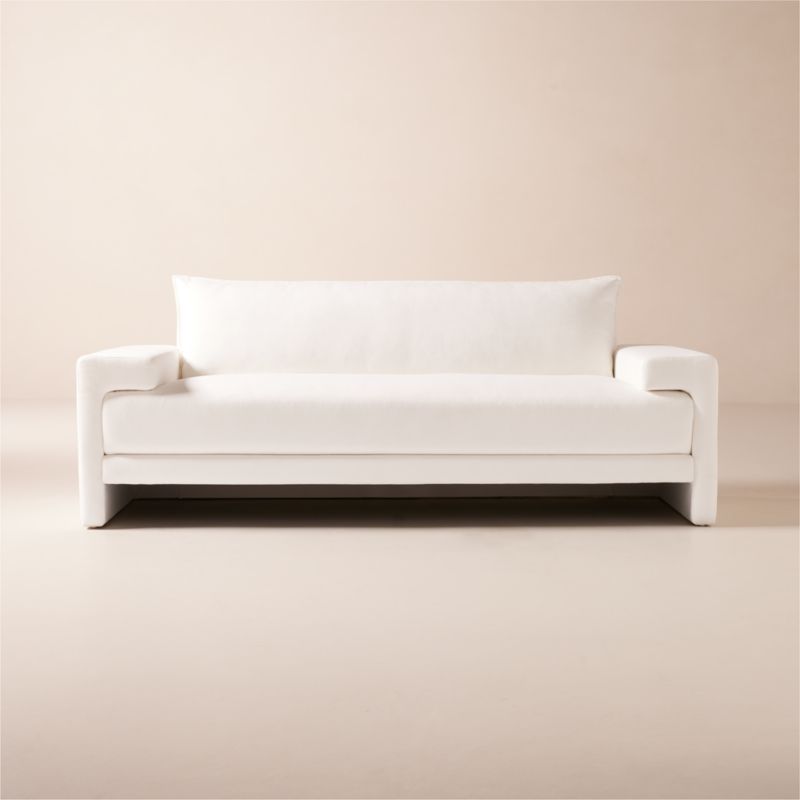 Camden 81" White Performance Fabric Apartment Sofa - image 0 of 8