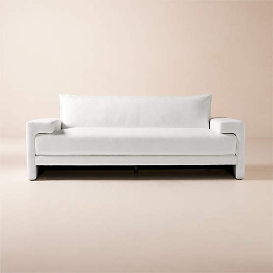 Camden 81" White Performance Fabric Apartment Sofa