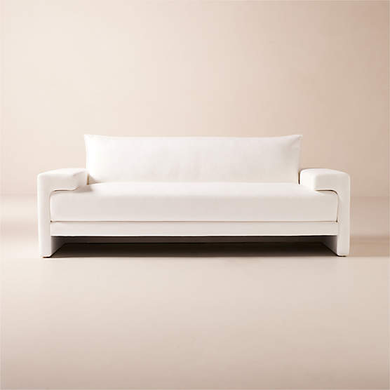 Camden 81" White Performance Fabric Apartment Sofa