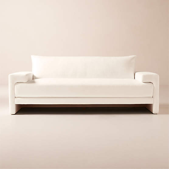 Camden 81" White Performance Fabric Apartment Sofa