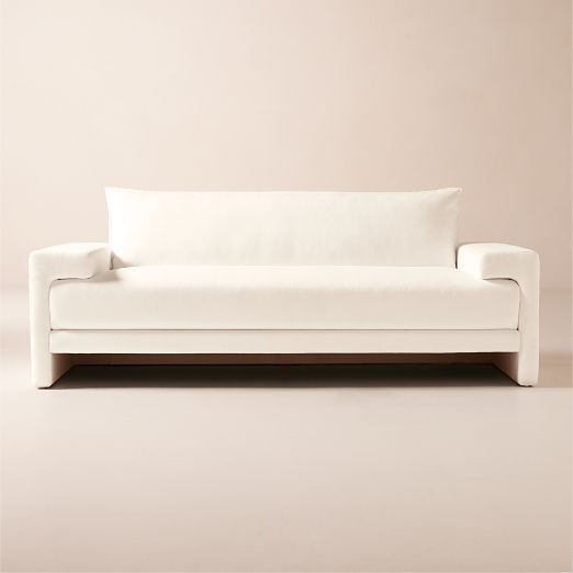 Camden 81" White Performance Fabric Apartment Sofa