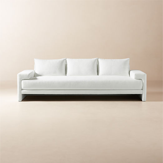 Camden 101" White Performance Fabric Sofa