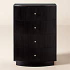 Crimped 4-Drawer White Oak Wood Dresser
