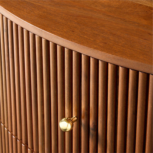 Cameo 4-Drawer Curved Midtone Acacia Wood Dresser
