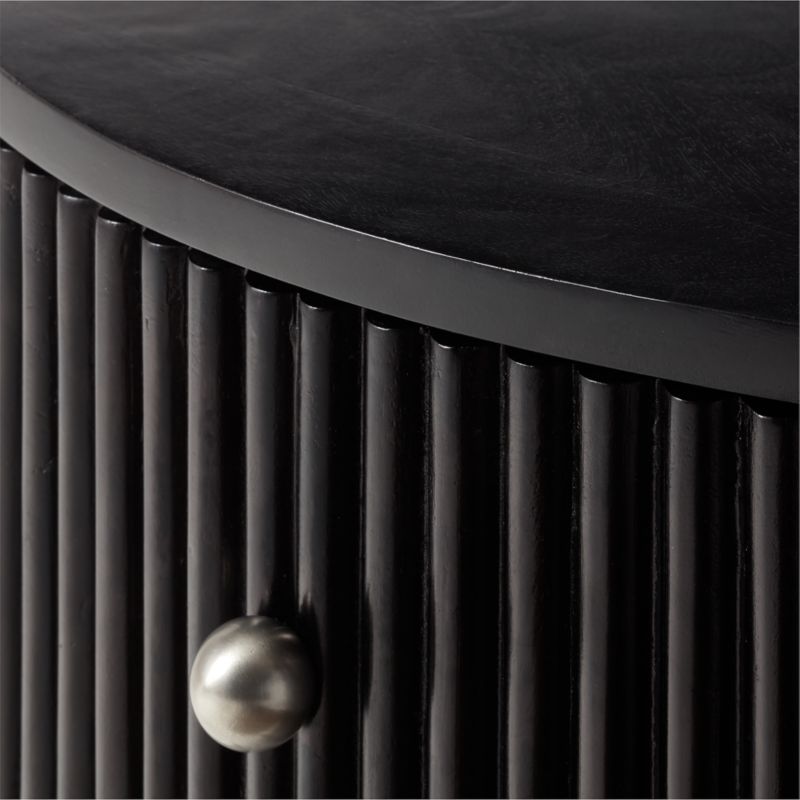 Cameo Curved Black Wood Nightstand with Drawer - image 10 of 13