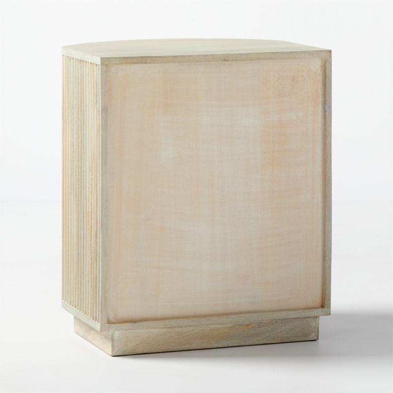 Cameo Curved Whitewashed Wood Nightstand with Drawer - image 12 of 17