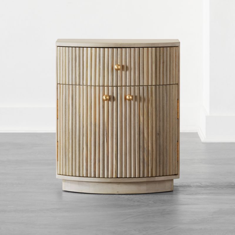 Shop Cameo White Wash Curved Nightstand from CB2 on Openhaus