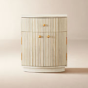 Lawson 2-Drawer Wood Nightstand with Glass Top