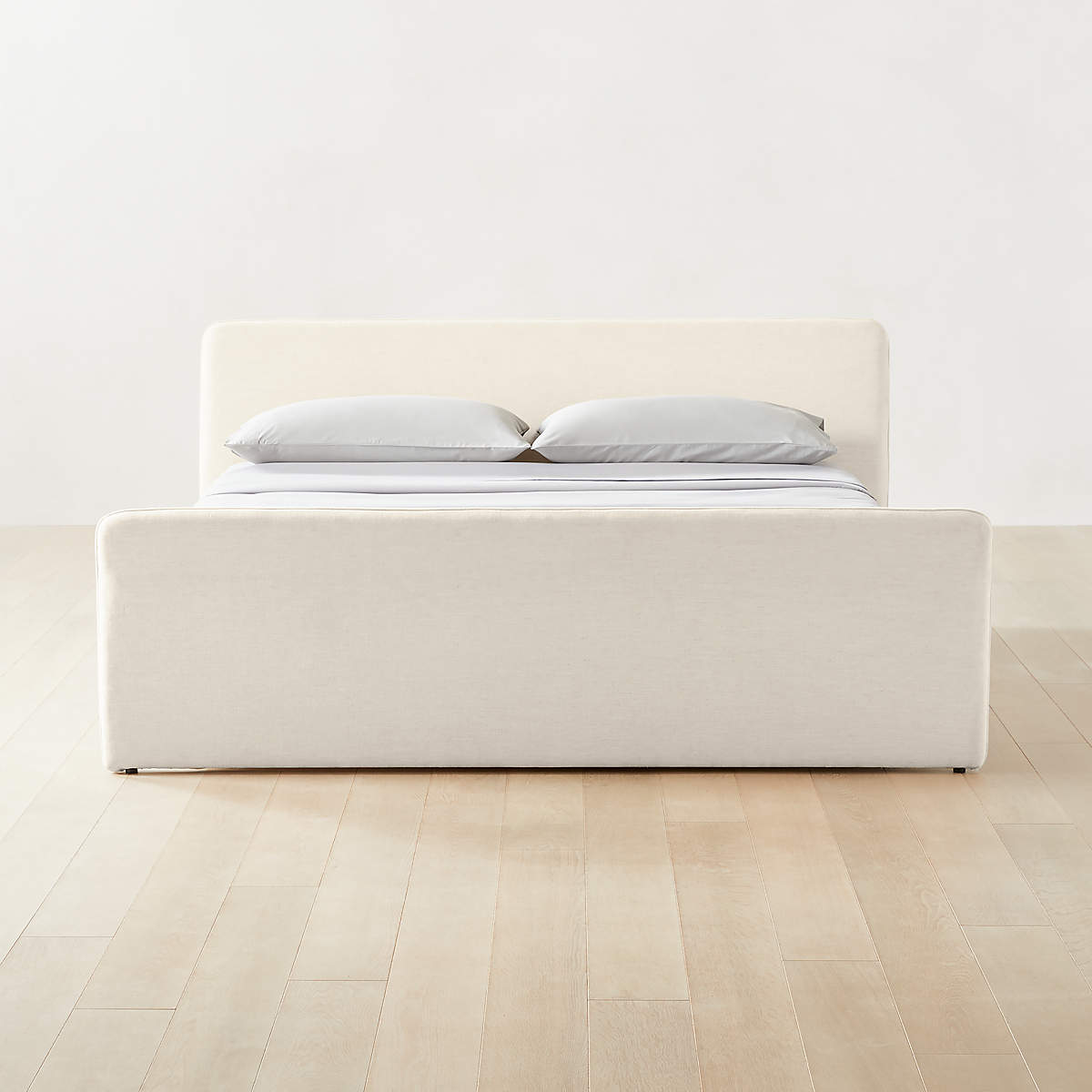 Camerano Cream Upholstered King Bed + Reviews CB2