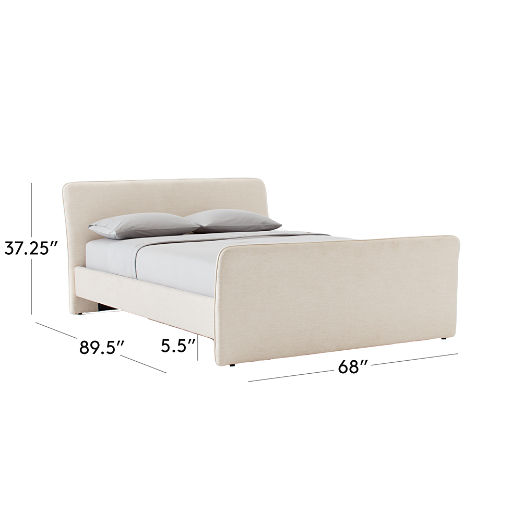 Camerano Cream Upholstered Queen Sleigh Bed