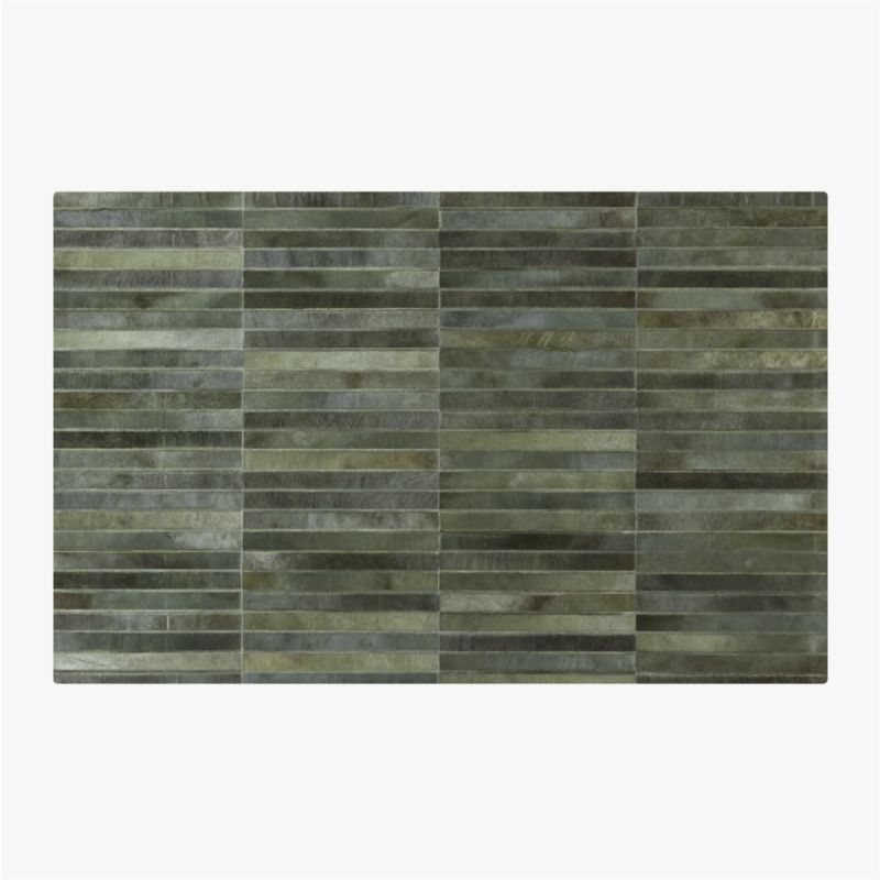 Camilia Patchwork Dark Green Hide Area Rug 5'x8' - image 0 of 5