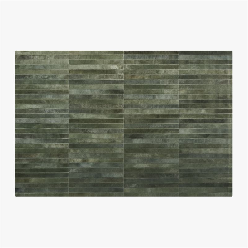 Camilia Patchwork Dark Green Hide Area Rug 6'x9' - image 0 of 5