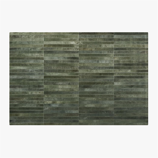 Camilia Patchwork Dark Green Hide Area Rug 6'x9'