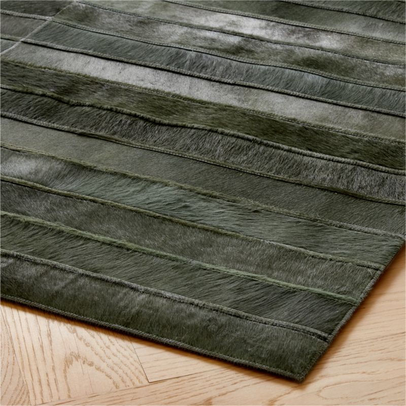 Camilia Patchwork Dark Green Hide Area Rug 9'x12' - image 3 of 5