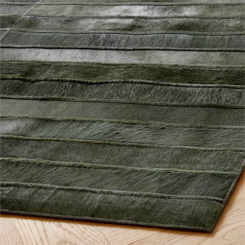 Camilia Patchwork Dark Green Hide Area Rug 9'x12' - image 2 of 5