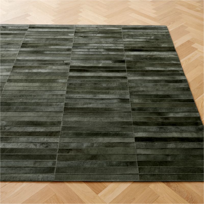 Camilia Patchwork Dark Green Hide Area Rug 9'x12' - image 2 of 5