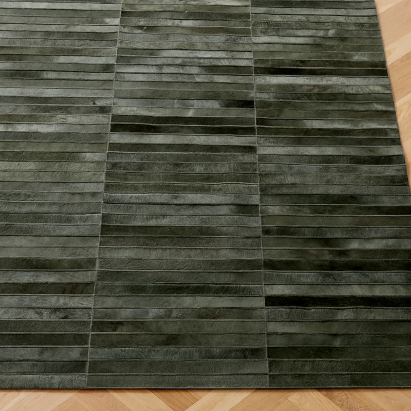 Camilia Patchwork Dark Green Hide Area Rug 9'x12' - image 4 of 5