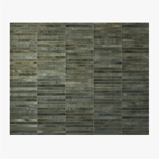 Camilia Patchwork Dark Green Hide Area Rug 8'x10'