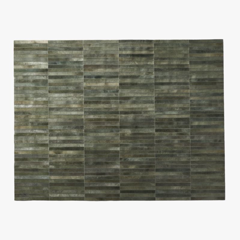 Camilia Patchwork Dark Green Hide Area Rug 9'x12' - image 0 of 5