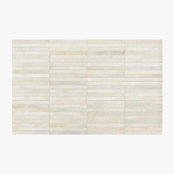 Camilia Patchwork Ivory Hide Area Rug 5'x8'