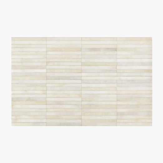 Camilia Patchwork Ivory Hide Area Rug 5'x8'