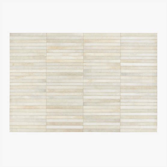 Camilia Patchwork Ivory Hide Area Rug 6'x9'