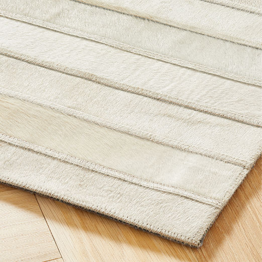 Camilia Patchwork Ivory Hide Area Rug 9'x12'