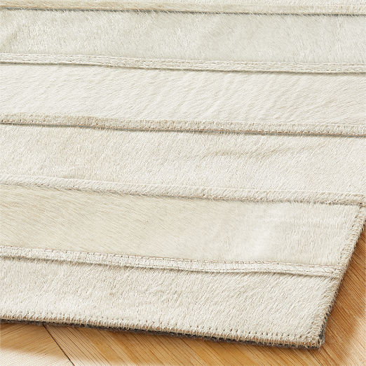 Camilia Patchwork Ivory Hide Area Rug 9'x12'