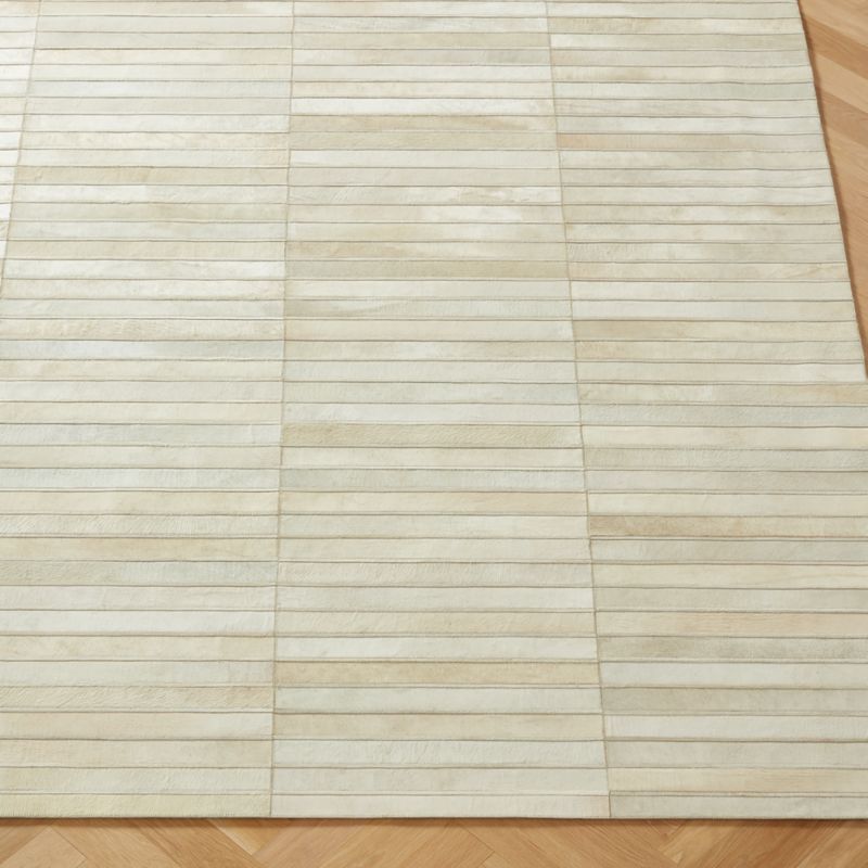 Camilia Patchwork Ivory Hide Area Rug 5'x8' - image 4 of 5