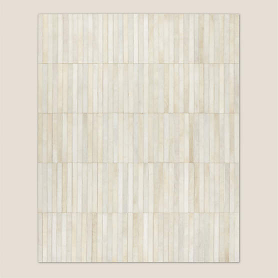 Camilia Patchwork Ivory Hide Area Rug 8'x10'