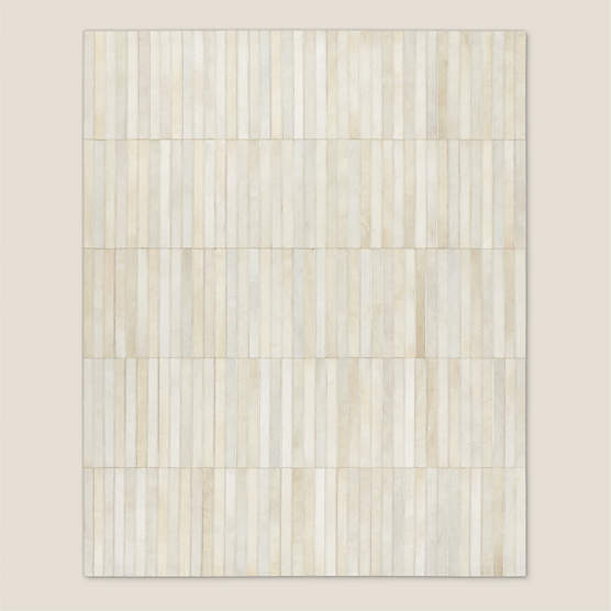 Camilia Patchwork Ivory Hide Area Rug 8'x10'
