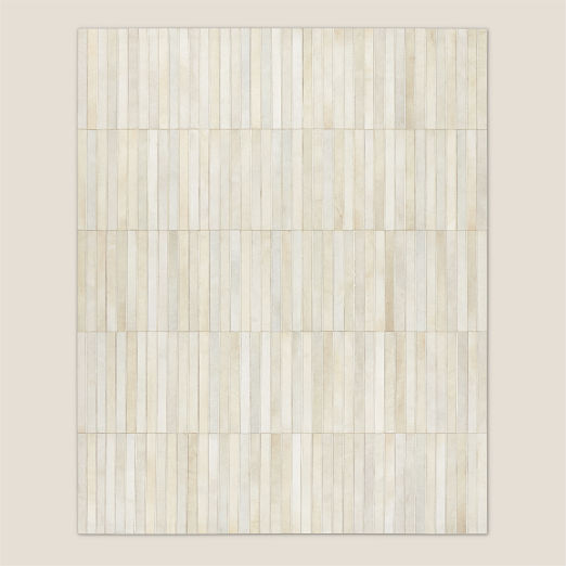 Camilia Patchwork Ivory Hide Area Rug 8'x10'