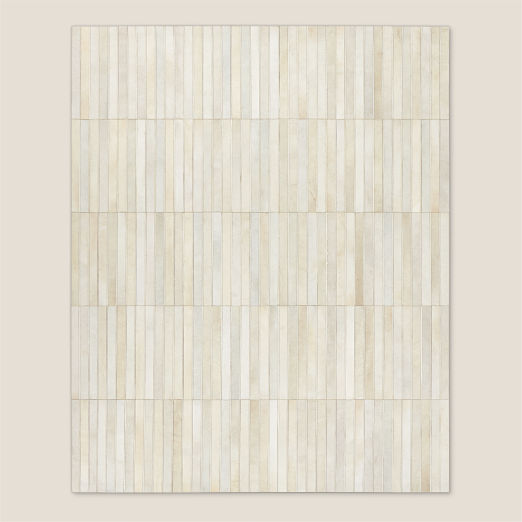 Camilia Patchwork Ivory Hide Area Rug 9'x12'