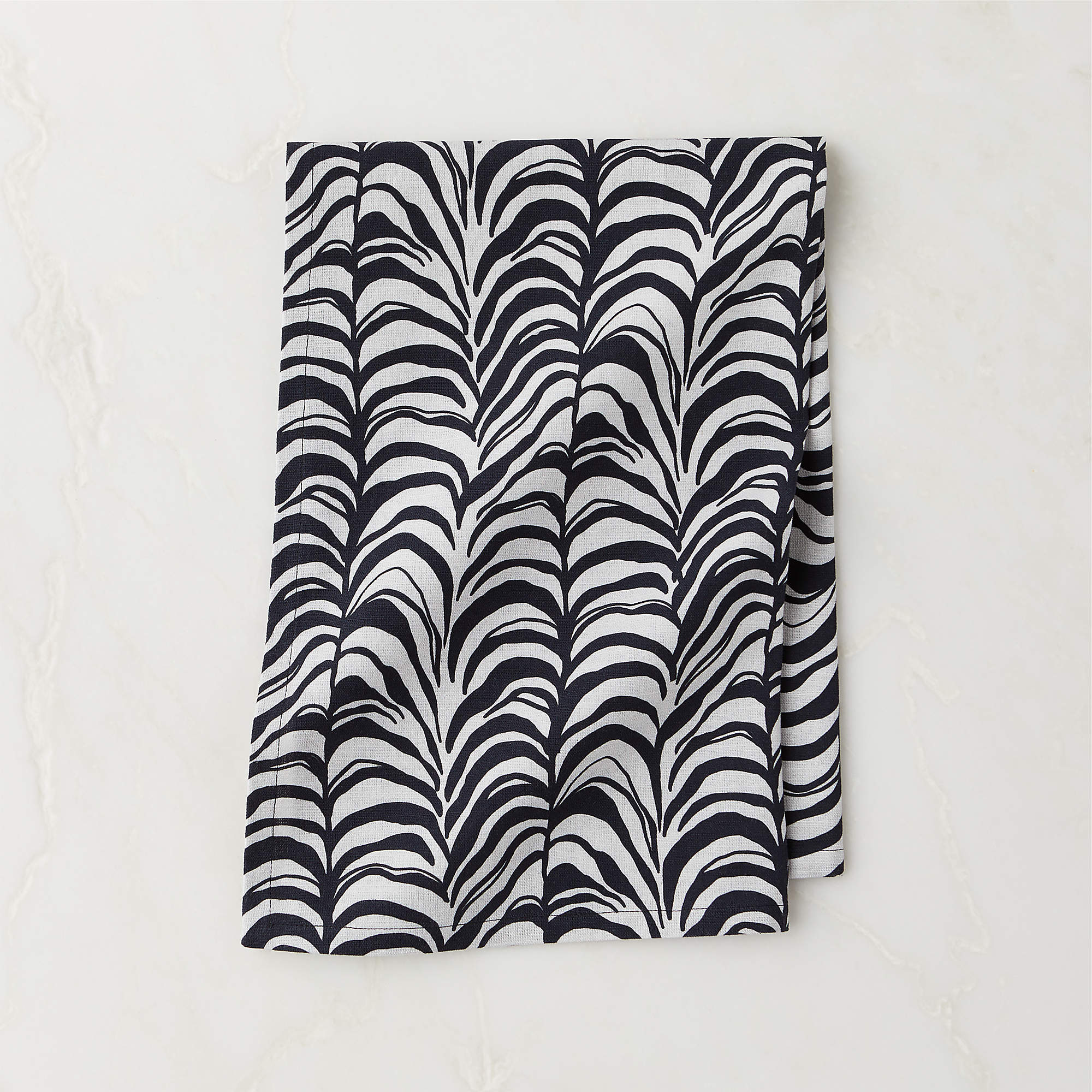 Canberra Organic Cotton Black and White Tea Towel CB2