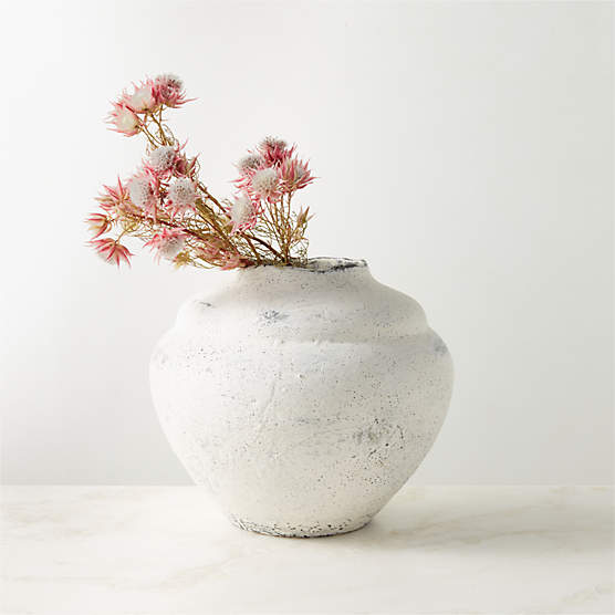 Canby Round White Ceramic Vase