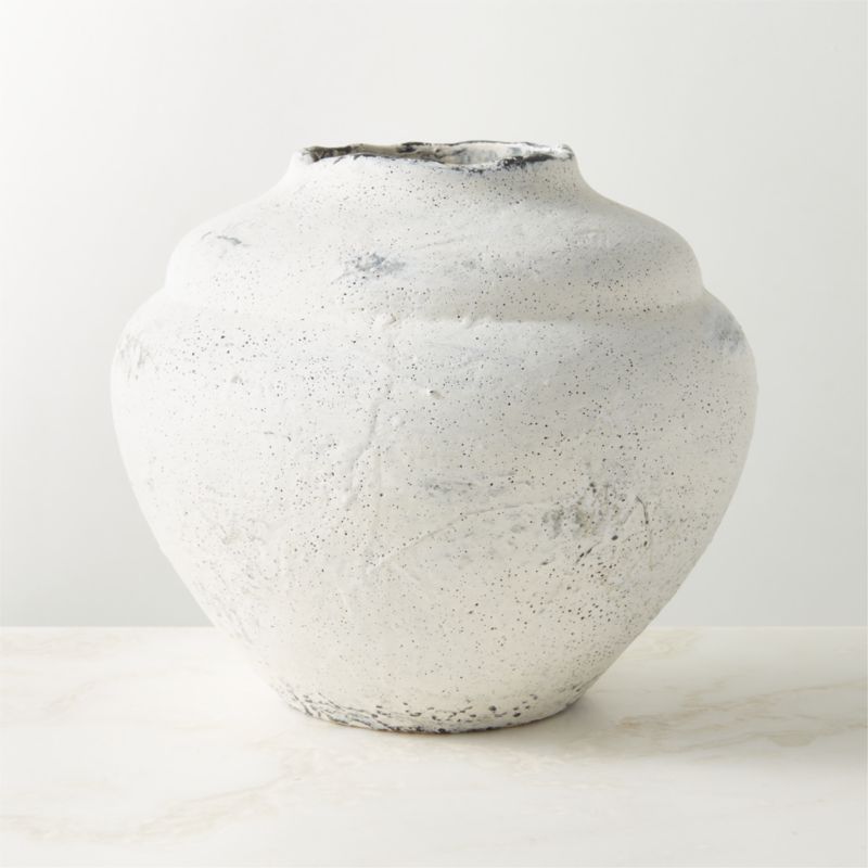 Canby Round White Ceramic Vase - image 1 of 12