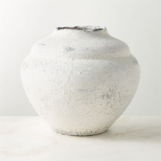 Canby Round White Ceramic Vase