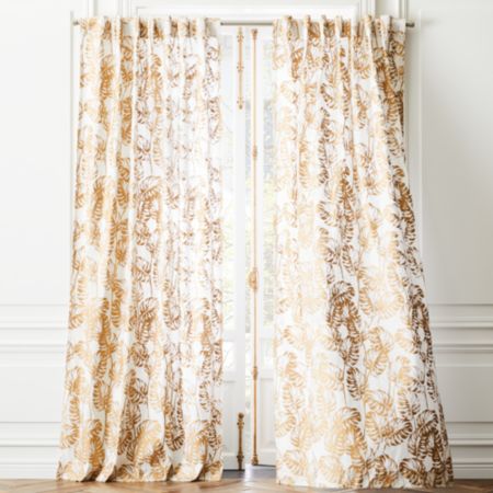 Monstera Palm Curtain Panel Cb2