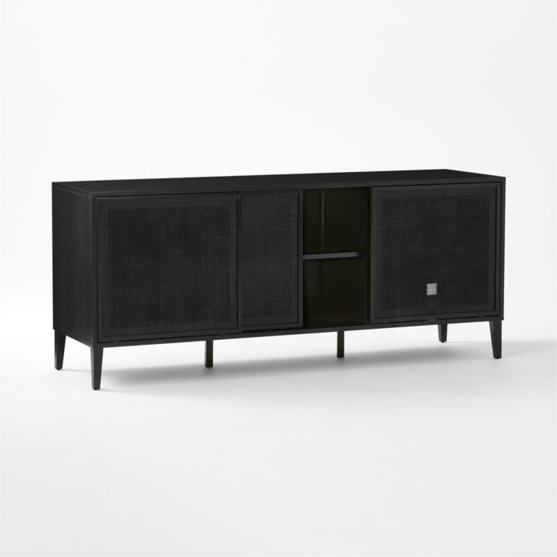 Black deals cane credenza