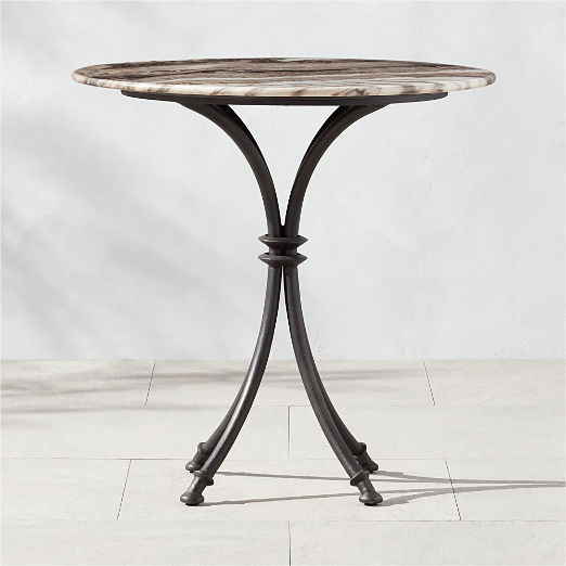 Canova Marble and Cast Metal Outdoor Bistro Table