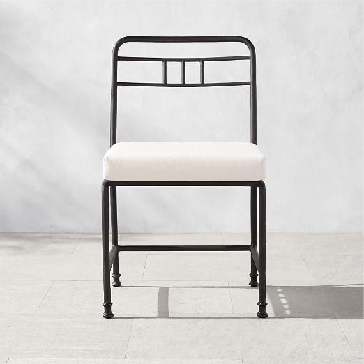 Canova Metal Outdoor Dining Chair with Ivory Sunbrella® Cushion