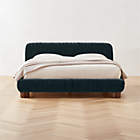 Cantar Warm Grey Velvet Upholstered Queen Bed
