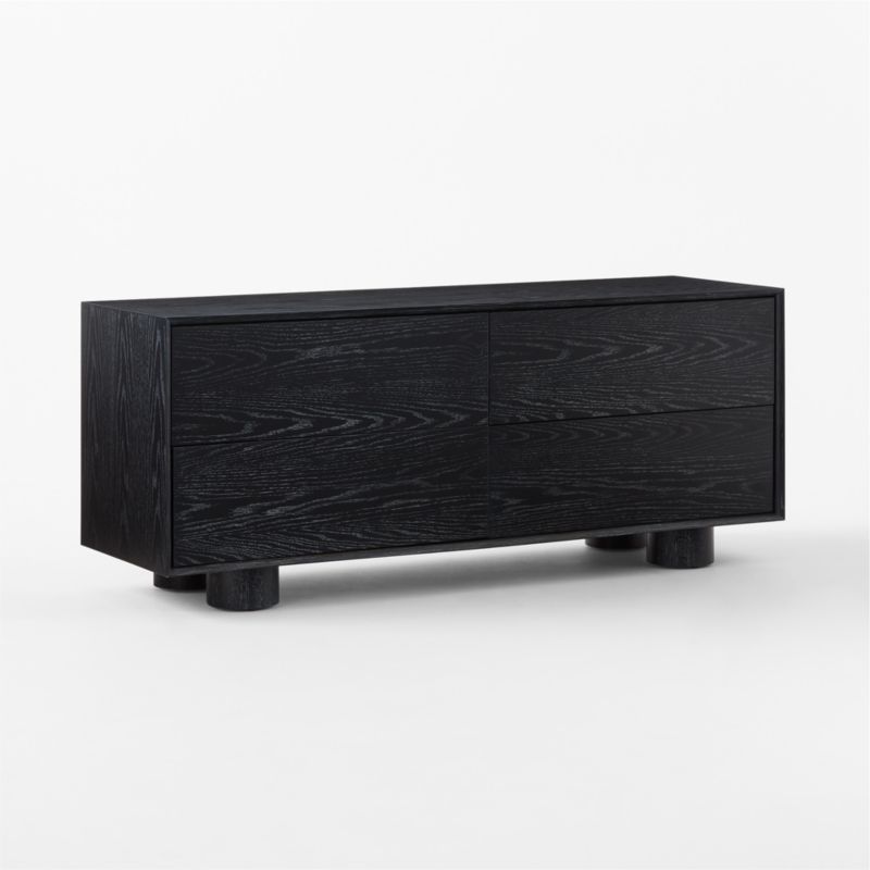 Cantar 4-Drawer Cerused Black Oak Dresser - image 5 of 11